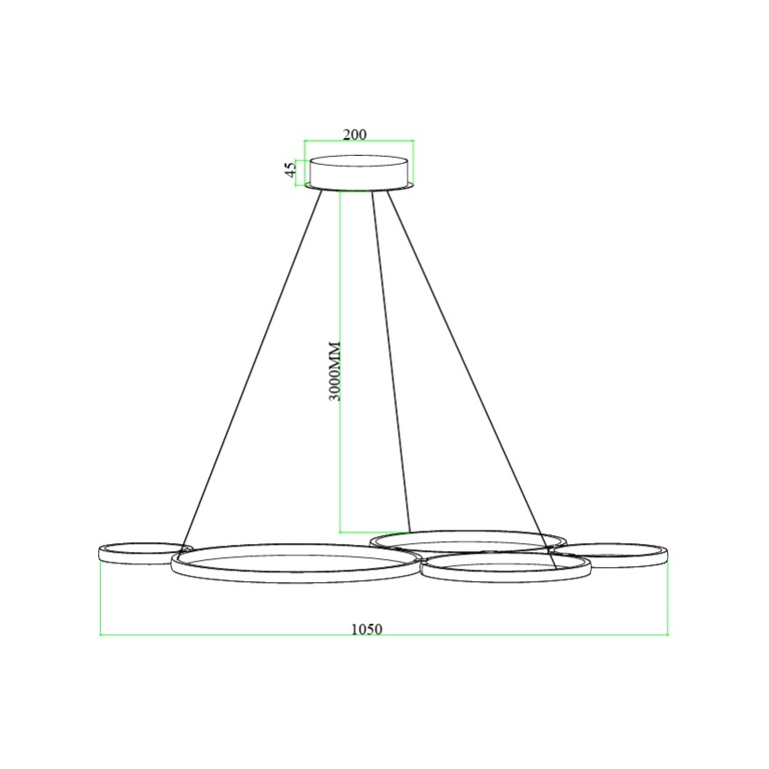 Ondaluce - Lustru LED dimmabil suspendat pe cablu POIS LED/60W/230V, argintiu