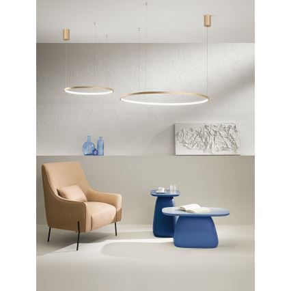 Ondaluce - Lustru LED reglabil pe cablu SOEL LED/38W/230V Ø 80 cm, auriu