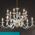 Ondaluce - Lustru pe lanț 1306, 12 x E14, 10 W, 230 V, Ø 100 cm, auriu/transparent