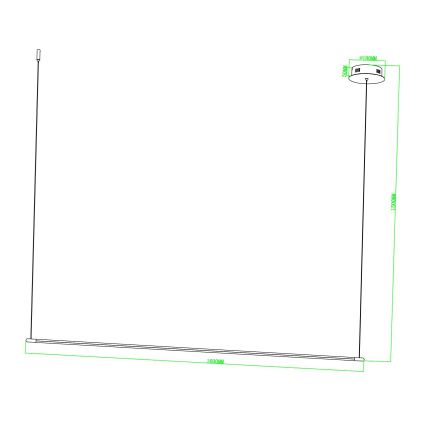 Ondaluce - Lustru suspendat LED dimabil cu cablu GENIUS, 28W/230V, negru