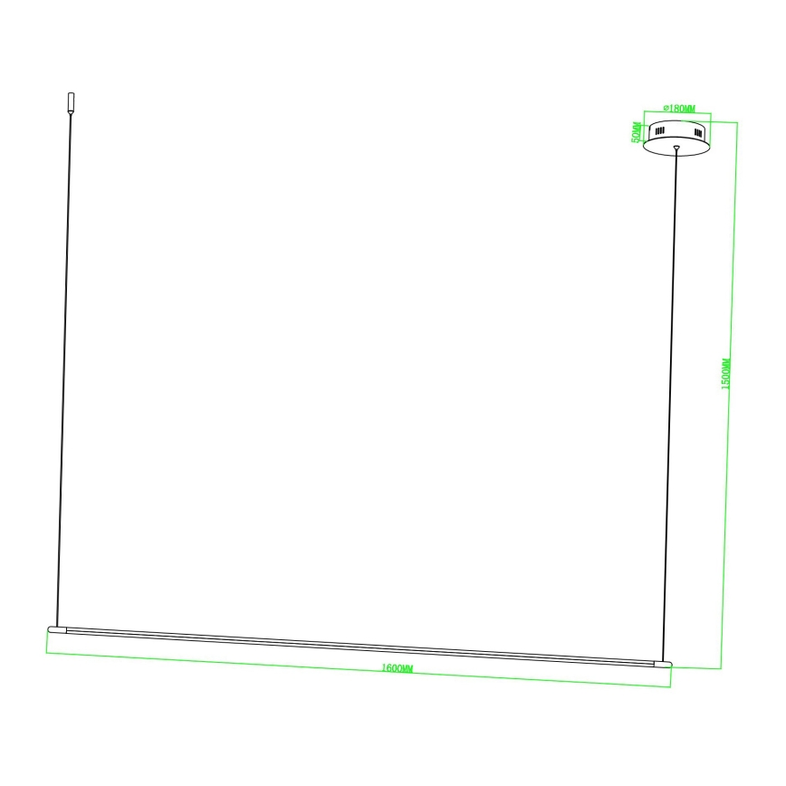 Ondaluce - Lustru suspendat LED dimabil cu cablu GENIUS, 28W/230V, negru