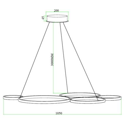 Ondaluce - Lustru suspendat LED dimerizabil POIS LED/60W/230V, auriu