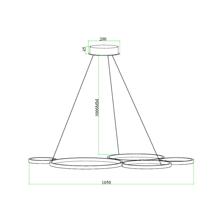 Ondaluce - Lustru suspendat LED dimerizabil POIS LED/60W/230V, auriu