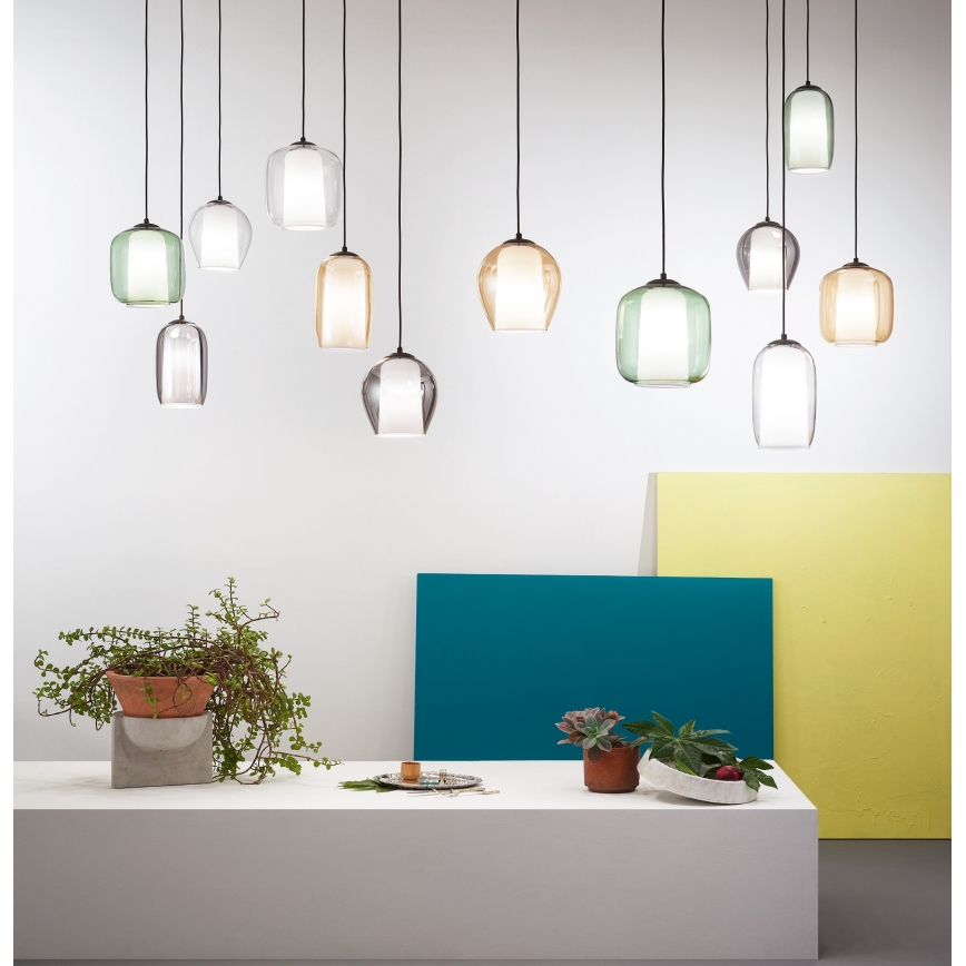 Ondaluce - Pendul BONNIE cu cablu 1xE27/15W/230V, Ø15 cm, bej fumuriu