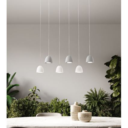 Ondaluce - Pendul cu cablu CONCRETE 1xGU10/7,5W/230V diam. 10,5 cm beton/gri