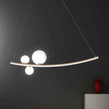 Ondaluce - Pendul LED reglabil pe cablu ALTALENA LED/48W/230V, auriu