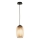 Ondaluce - Pendul pe cablu BONNIE, 1x E27, 15W, 230V, Ø 15,5 cm, negru/bej fumuriu