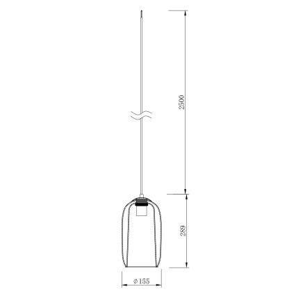 Ondaluce - Pendul pe cablu BONNIE, 1x E27, 15W, 230V, Ø 15,5 cm, negru/bej fumuriu