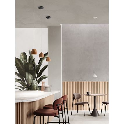 Ondaluce - Pendul pe cablu CONCRETE 1xGU10/7,5W/230V Ø 10,5 cm beton/alb