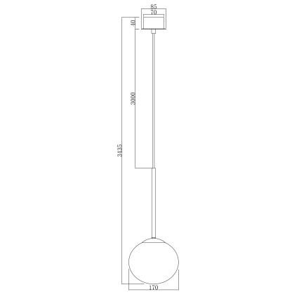 Ondaluce - Pendul pe cablu JEWEL 1xE14/10W/230V Ø 17 cm negru fumuriu