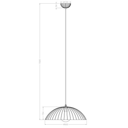 Ondaluce - Pendul pe cablu RUSTIC 1xE27/15W/230V Ø 50 cm beton maro