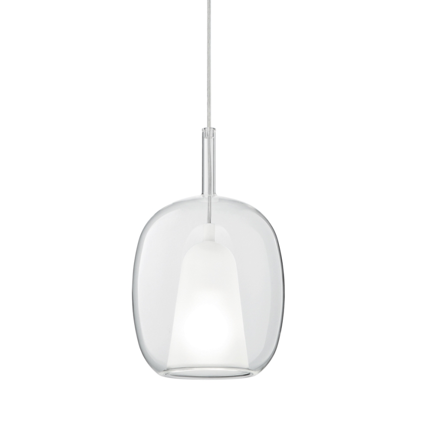 Ondaluce - Pendul pe cablu THELMA 1xE27/15W/230V, Ø 19,5 cm, auriu/transparent
