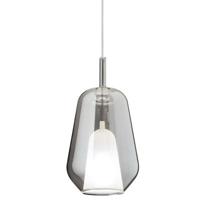 Ondaluce - Pendul pe cablu THELMA, 1xE27/15W/230V, Ø 19 cm, negru/gri fumuriu