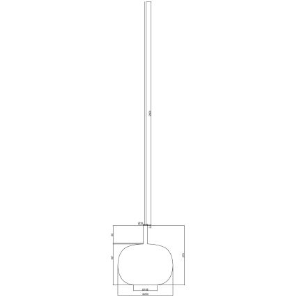 Ondaluce - Pendul pe cablu THELMA 1xE27/15W/230V Ø 25 cm auriu/transparent