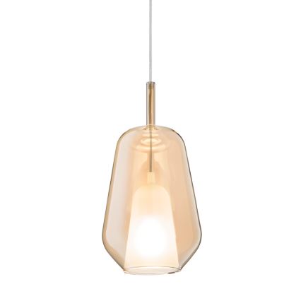 Ondaluce - Pendul pe cablu THELMA 1xE27/15W/230V Ø19 cm, auriu/bej fumuriu