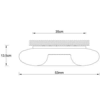 Ondaluce - Plafonier DODI 4xE27/15W/230V Ø 53 cm alb