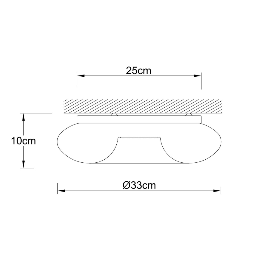 Ondaluce - Plafonieră DODI, 2xE27/15W/230V, Ø 33 cm, albă