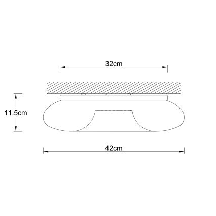 Ondaluce - Plafonieră DODI 3xE27/15W/230V Ø 42 cm albă