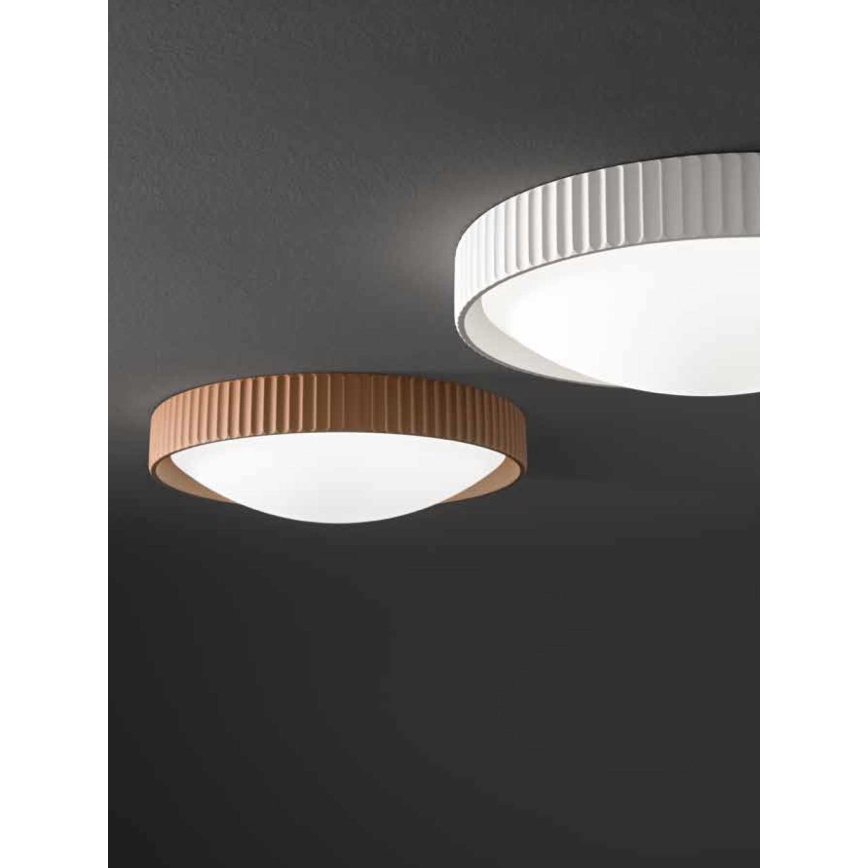 Ondaluce - Plafonieră LED CONCRETE, 20W, 230V, diam. 41 cm, beton/maro