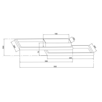 Ondaluce - Plafonieră LED cu reglare a intensității DOWEL LED/46W/230V 55x55 cm, finisaj argintiu