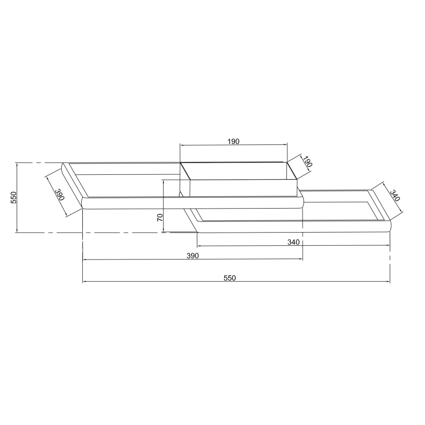 Ondaluce - Plafonieră LED cu reglare a intensității DOWEL LED/46W/230V 55x55 cm, finisaj argintiu