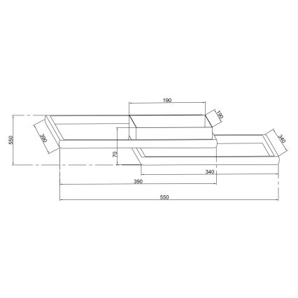 Ondaluce - Plafonieră LED dimabilă DOWEL LED/46W/230V 55x55 cm, finisaj auriu