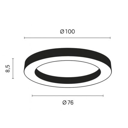 Ondaluce - Plafonieră LED dimabilă GLOBUS, LED/80W/230V, 3000/4000K, Ø 100 cm, negru