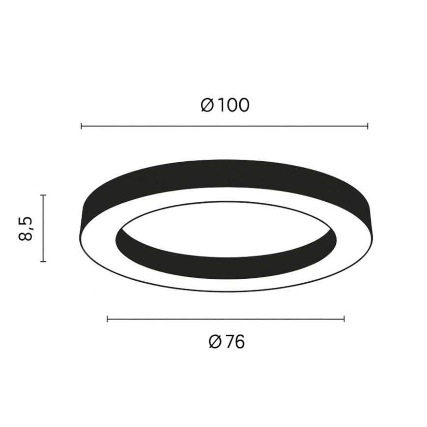 Ondaluce - Plafonieră LED dimabilă GLOBUS, LED/80W/230V, 3000/4000K, Ø 100 cm, negru