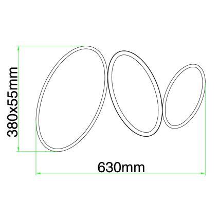 Ondaluce - Plafonieră LED dimabilă RICE LED/25W/230V 38x63 cm auriu