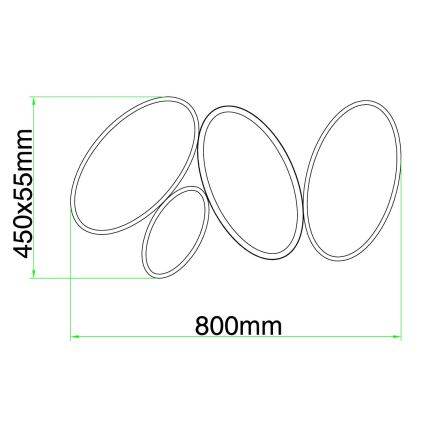 Ondaluce - plafonieră LED dimabilă RICE LED/34W/230V 45x80 cm aurie