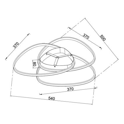 Ondaluce - Plafonieră LED dimabilă ROSE LED/60W/230V 50 x 54 cm aurie