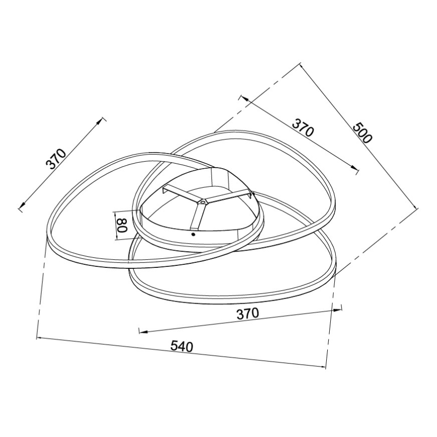 Ondaluce - Plafonieră LED dimabilă ROSE LED/60W/230V 50 x 54 cm aurie