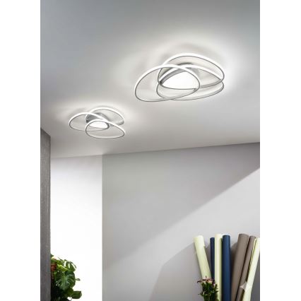 Ondaluce - Plafonieră LED dimabilă ROSE LED/60W/230V 50x54 cm argintie