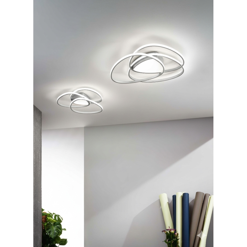 Ondaluce - Plafonieră LED dimabilă ROSE LED/60W/230V 50x54 cm argintie