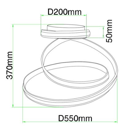 Ondaluce - Plafonieră LED dimabilă VUELTA LED/37W/230V Ø 55 cm albă
