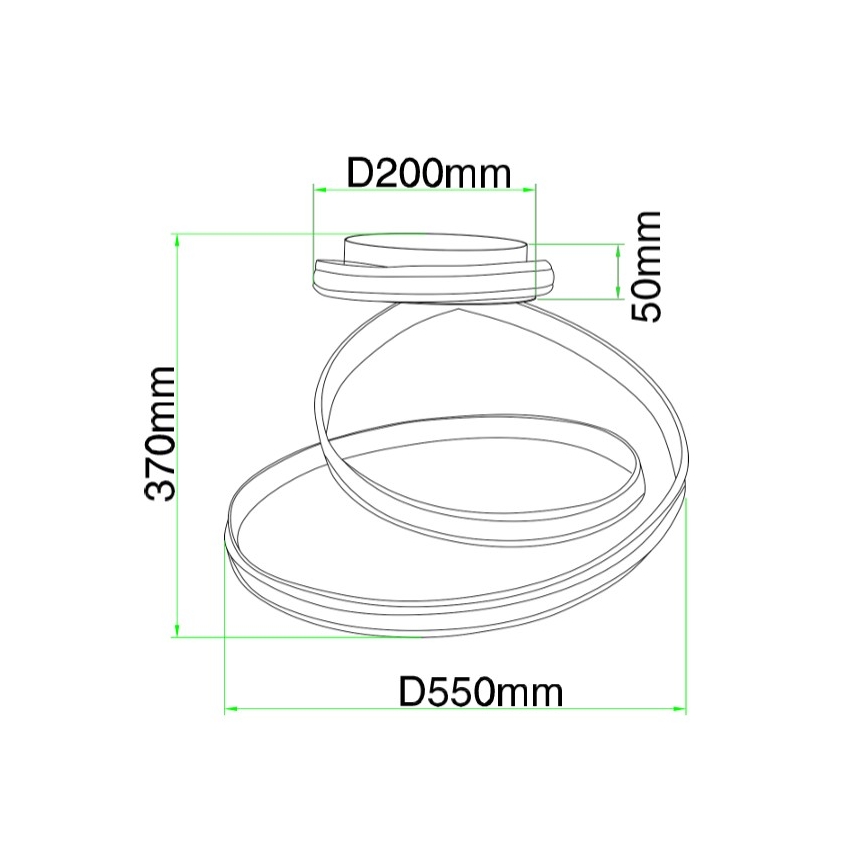 Ondaluce - Plafonieră LED dimabilă VUELTA LED/37W/230V Ø 55 cm albă