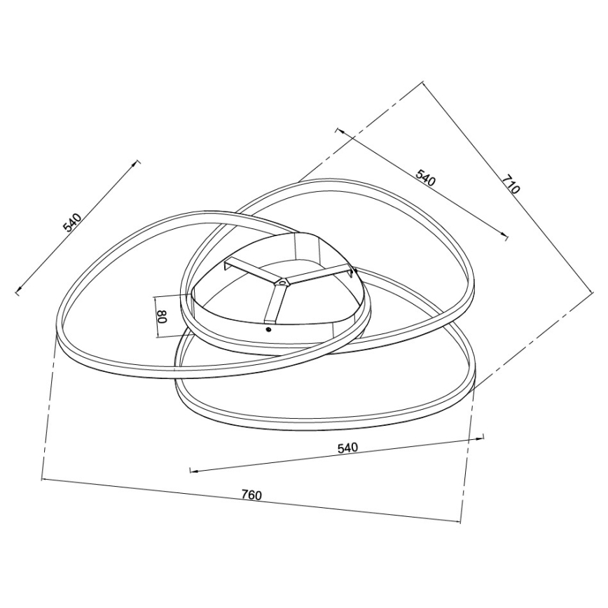 Ondaluce - Plafonieră LED dimmabilă ROSE LED/80W/230V, aurie