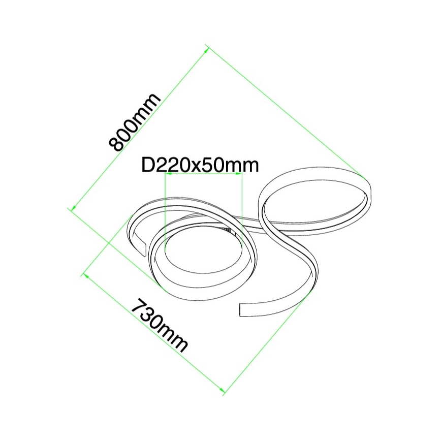 Ondaluce - TWIST, aplică LED de perete reglabilă LED/57W/230V, albă