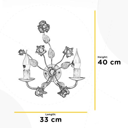 ONLI - Aplica de perete CAROLINA 2xE14/6W/230V bronz