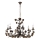 ONLI - Candelabru suspendat CAROLINA cu lanț, 6x E14, 6W, 230V, finisaj bronzat