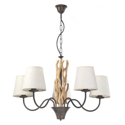 ONLI - Candelabru suspendat pe lanț AGAR 5xE14/6W/230V diam. 80 cm
