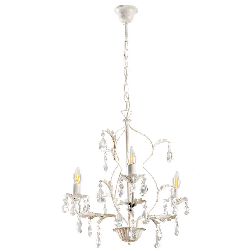 ONLI - Candelabru TERESA cu lanț, 3x E14, 6W, 230V, alb