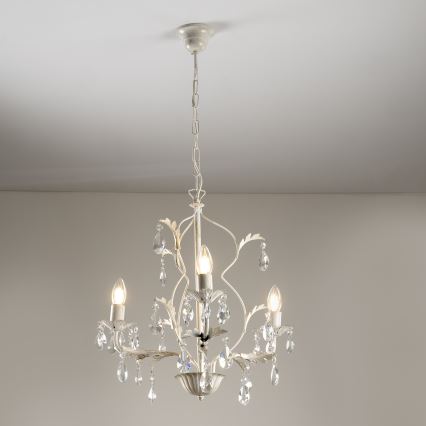 ONLI - Candelabru TERESA cu lanț, 3x E14, 6W, 230V, alb