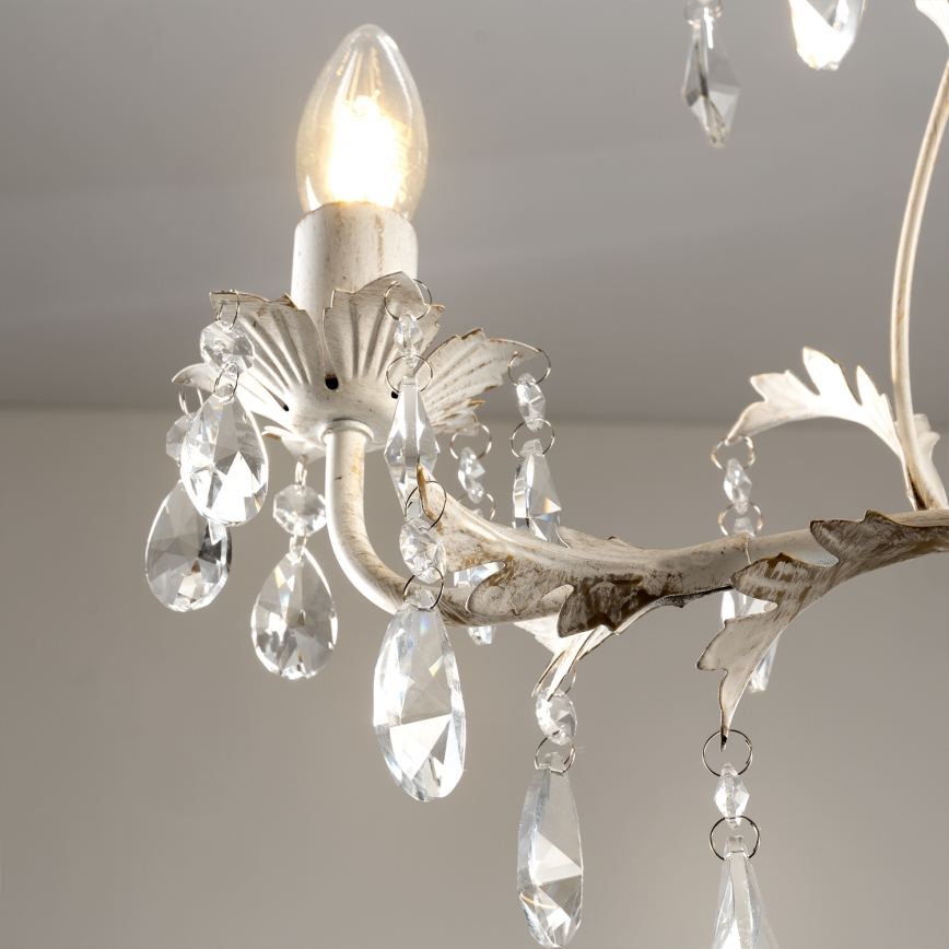 ONLI - Candelabru TERESA cu lanț, 3x E14, 6W, 230V, alb