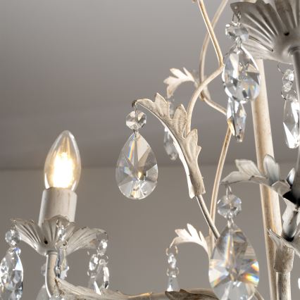 ONLI - Candelabru TERESA cu lanț, 3x E14, 6W, 230V, alb