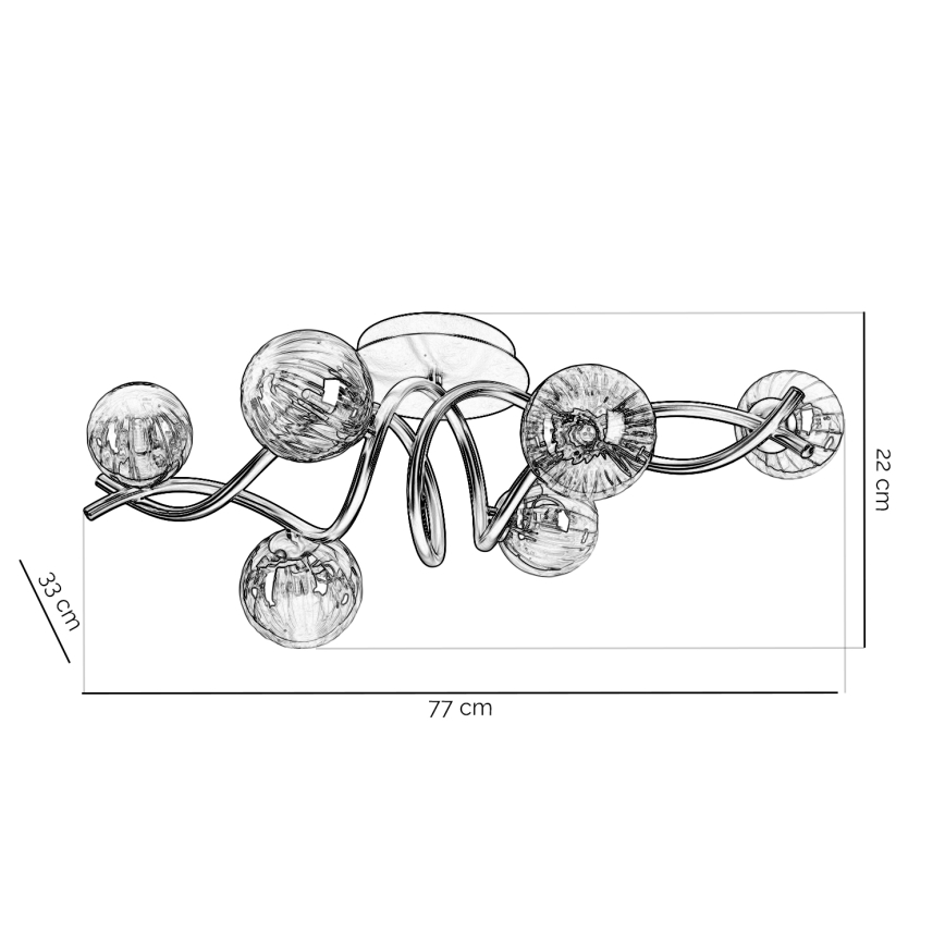 ONLI - Corp de iluminat pentru tavan FRIDA 6xG9/6W/230V, finisaj cupru