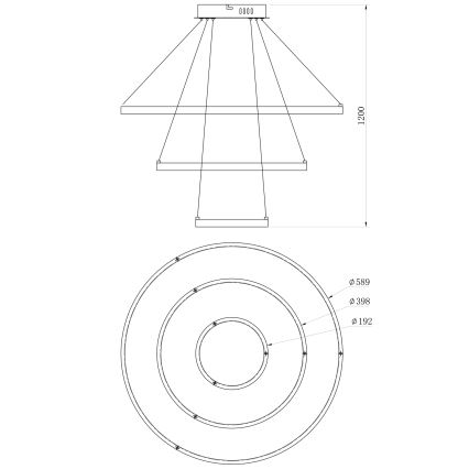 ONLI - corp de iluminat suspendat NOELIA LED/40W/230V, auriu