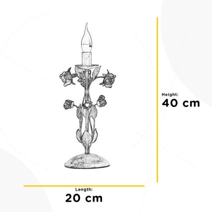 ONLI - Lampă de masă CAROLINA 1xE14/6W/230V 40 cm bronz