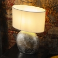 ONLI - Lampă de masă CERAMICA 1xE27/15W/230V 51 cm argintie/albă