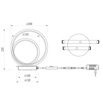 ONLI - Lampă de masă LED NOELIA LED/10W/230V 22 cm aurie